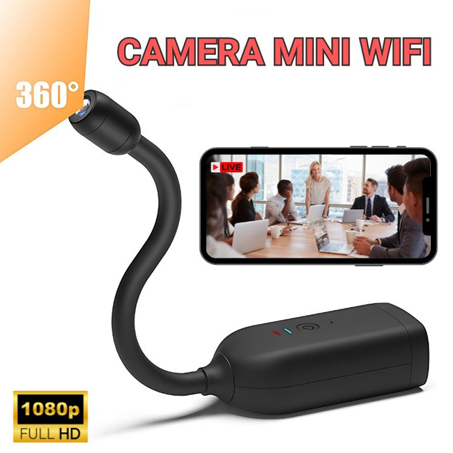 Camera mini giấu kín WiFi xoay 360 HQ8 – Quay phim Full HD 1080P